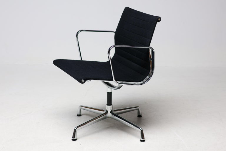 Set of Six Iconic EA108 Eames "Aluminium Group" Swivel Chairs by Vitra in Black - Image 12