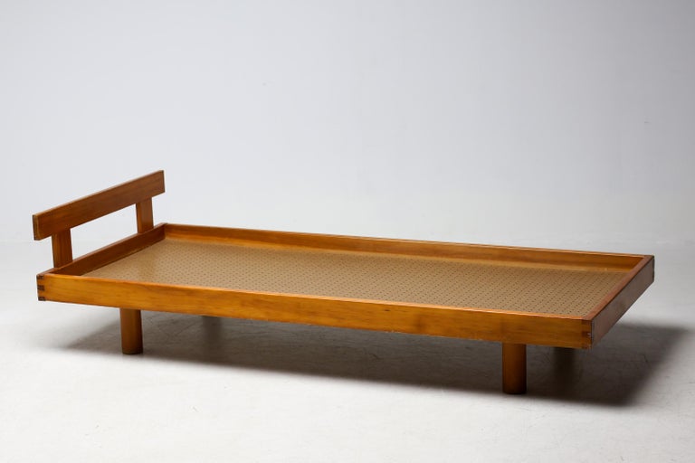 Pierre Chapo’s “T22” Daybed – Sculptural Elm, in Bleu Marcoule Wool - Image 17