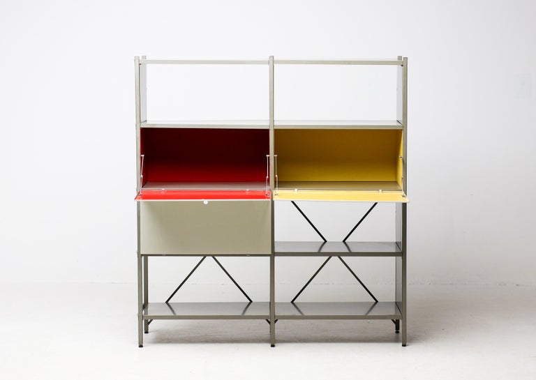 Wim Rietveld Model 663-2 Modular Metal Storage Cabinet for Gispen, 1954 - Image 3