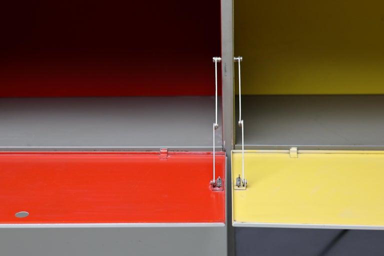 Wim Rietveld Model 663-2 Modular Metal Storage Cabinet for Gispen, 1954 - Image 17