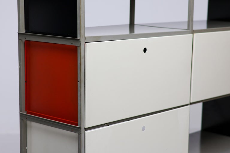 Wim Rietveld Model 663-2 Modular Metal Storage Cabinet for Gispen, 1954 - Image 9