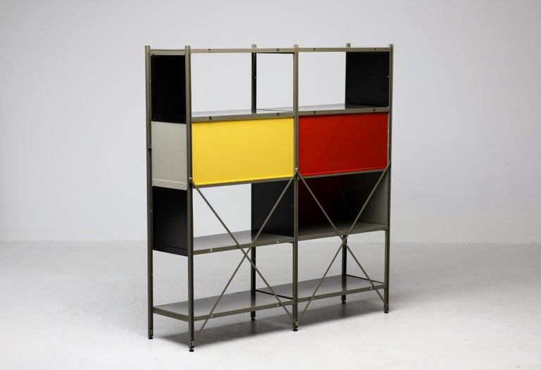 Wim Rietveld Model 663-2 Modular Metal Storage Cabinet for Gispen, 1954 - Image 10