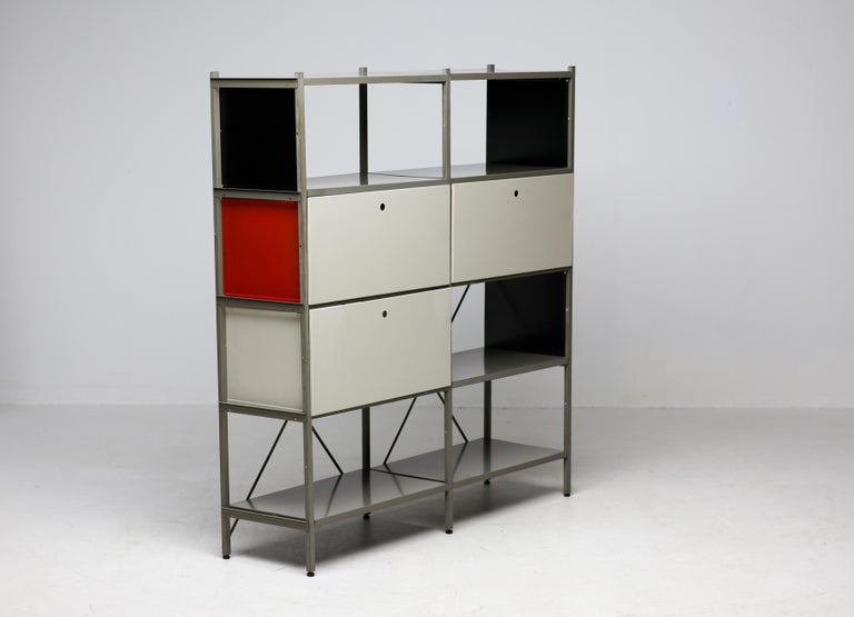 Wim Rietveld Model 663-2 Modular Metal Storage Cabinet for Gispen, 1954 - Image 8