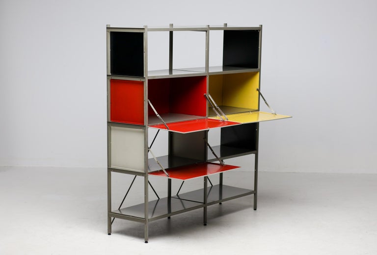 Wim Rietveld Model 663-2 Modular Metal Storage Cabinet for Gispen, 1954 - Image 19