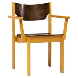 Nine Danish Mid-Century Modern Stacking Armchairs in Beech and Ebonized Plywood