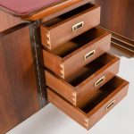 Italian Carved Walnut and Rosewood Desk with Matching Chair, 1960 - Image 7