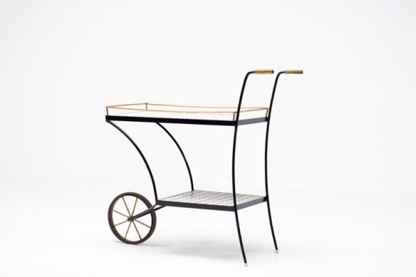 Elegant 1960s Italian Bar Cart - Image 9