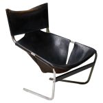Pierre Paulin F444 Lounge Chair in Black Leather – All Original, Vintage