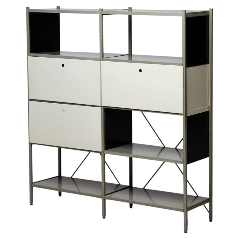 Wim Rietveld Model 663-2 Modular Metal Storage Cabinet for Gispen, 1954