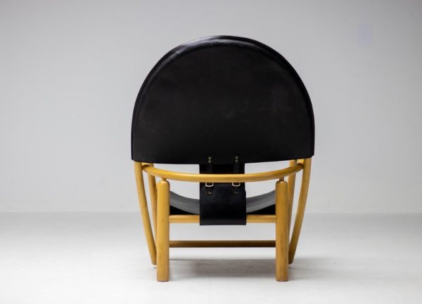 Piero Palange G23 Black Saddle Leather Hoop Chair - Image 5