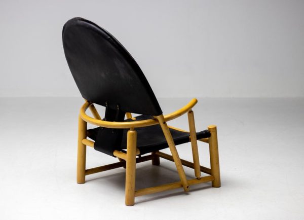 Piero Palange G23 Black Saddle Leather Hoop Chair - Image 10