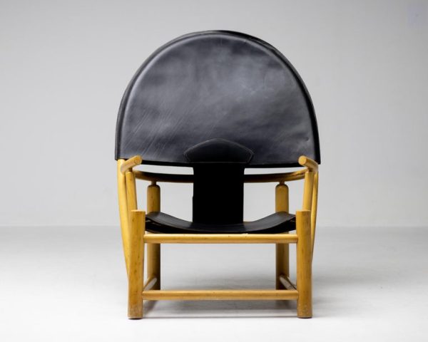 Piero Palange G23 Black Saddle Leather Hoop Chair - Image 14