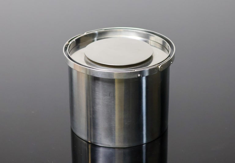 Cylinda Stainless Steel Ice Bucket with Tongs by Arne Jacobsen for Stelton, 1970 - Image 2