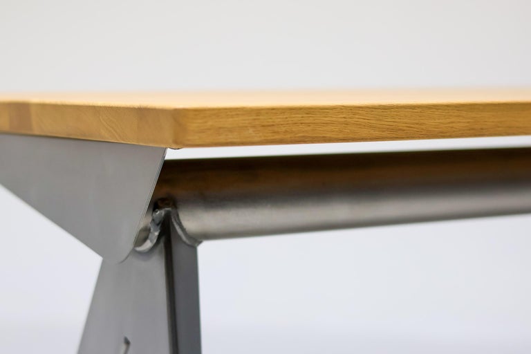 Jean Prouvé Compass Direction Desk Limited RAW Steel and Natural Oak by Vitra - Image 6