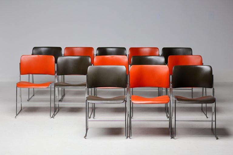40/4 Chairs by David Rowland — Red and Brown, Vintage 1970s, OF USA - Image 14