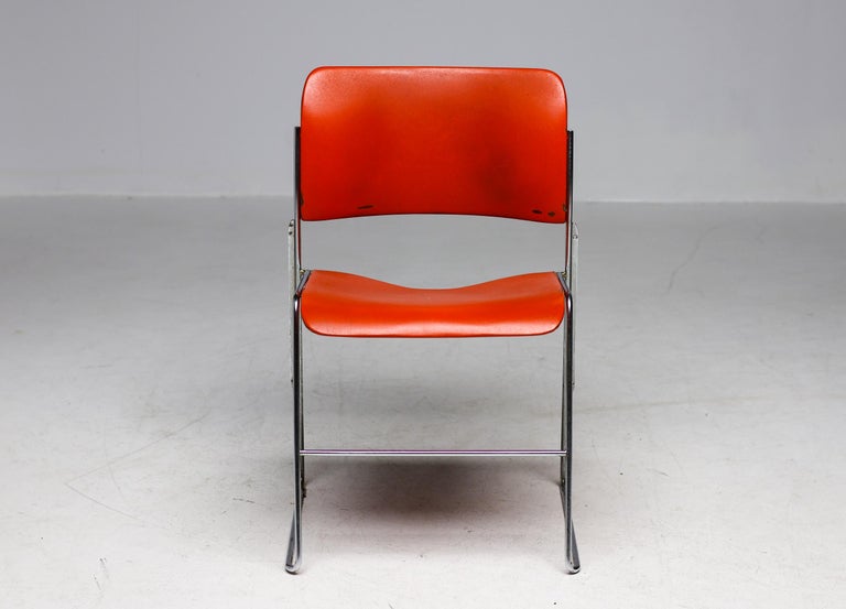 40/4 Chairs by David Rowland — Red and Brown, Vintage 1970s, OF USA - Image 4