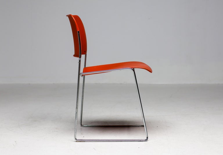 40/4 Chairs by David Rowland — Red and Brown, Vintage 1970s, OF USA - Image 7