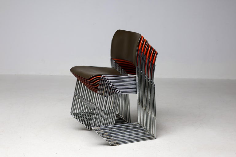 40/4 Chairs by David Rowland — Red and Brown, Vintage 1970s, OF USA - Image 13