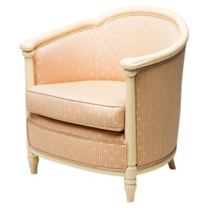 Fine Art Deco Bergère Club Chair Hollywood Recency Style Damask