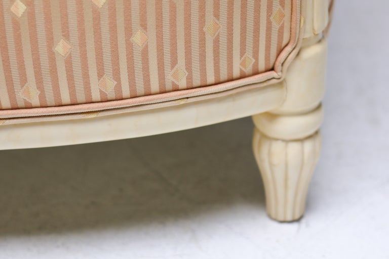 Fine Art Deco Bergère Club Chair Hollywood Recency Style Damask - Image 3