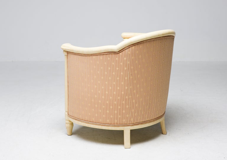 Fine Art Deco Bergère Club Chair Hollywood Recency Style Damask - Image 2