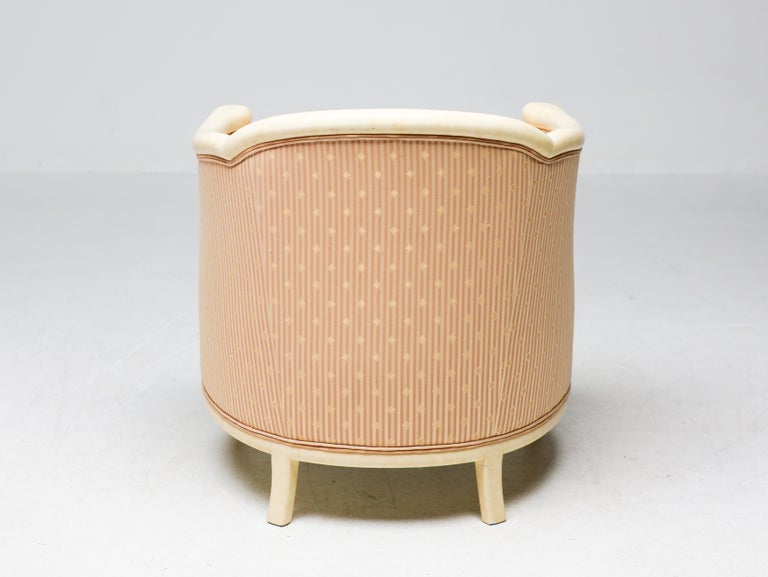 Fine Art Deco Bergère Club Chair Hollywood Recency Style Damask - Image 5
