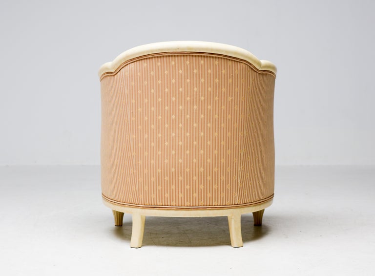 Fine Art Deco Bergère Club Chair Hollywood Recency Style Damask - Image 8