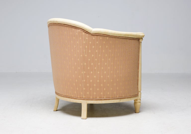 Fine Art Deco Bergère Club Chair Hollywood Recency Style Damask - Image 12