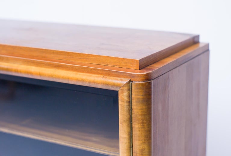 Monumental Dutch Art Deco Secretary – Symmetrical Burl Walnut, Cut-Glass Accents - Image 6
