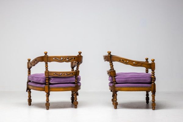Pair of Purple Giorgetti "Gallery 1975" Armchairs - Image 2