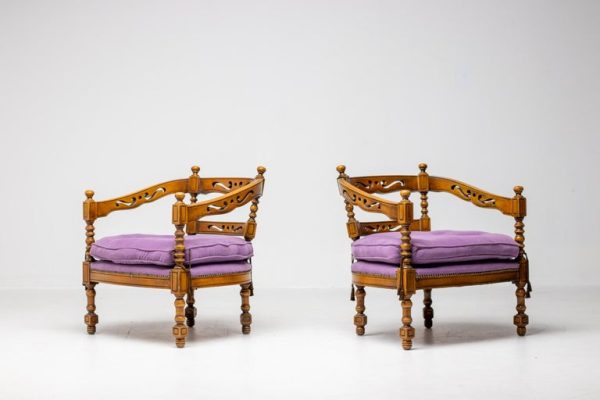 Pair of Purple Giorgetti "Gallery 1975" Armchairs - Image 8
