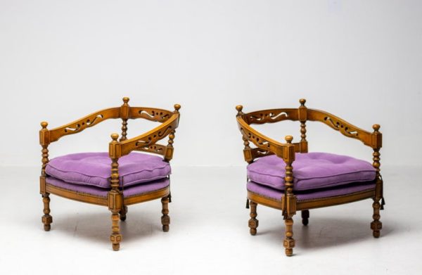 Pair of Purple Giorgetti "Gallery 1975" Armchairs - Image 5