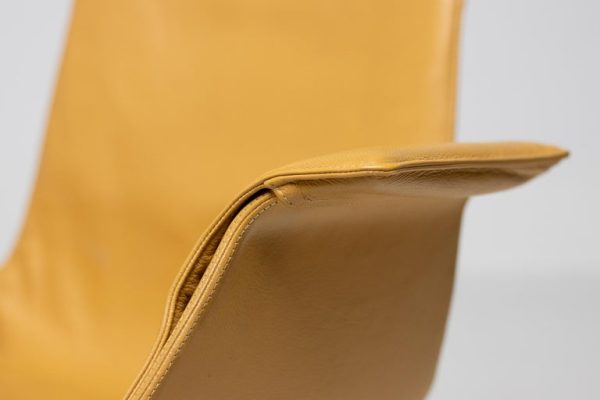 Cognac Leather Swivel FK Lounge Chair by Preben Fabricius & Jorgen Kastholm - Image 5