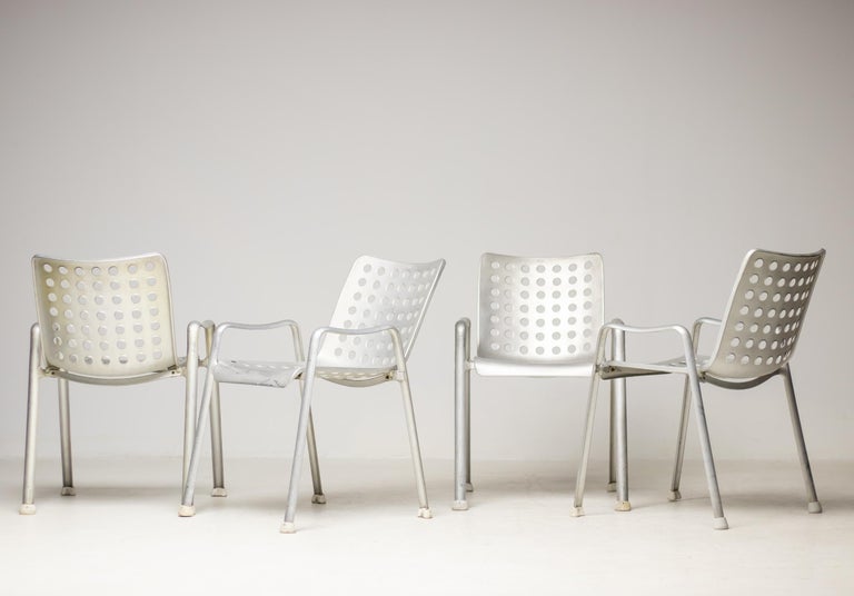 Early Landi Aluminum Stacking Chair by Hans Coray for MEWA, Switzerland, 1950s - Image 5