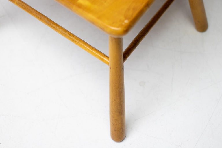 Danish Organic Arm Chair in Solid Birch, Curved Back, 1950s Design - Image 8