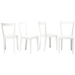 Set of Four White Gio Ponti Livia Chairs