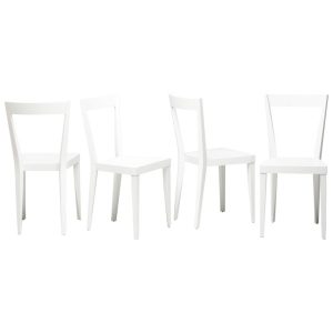 Set of Four White Gio Ponti Livia Chairs