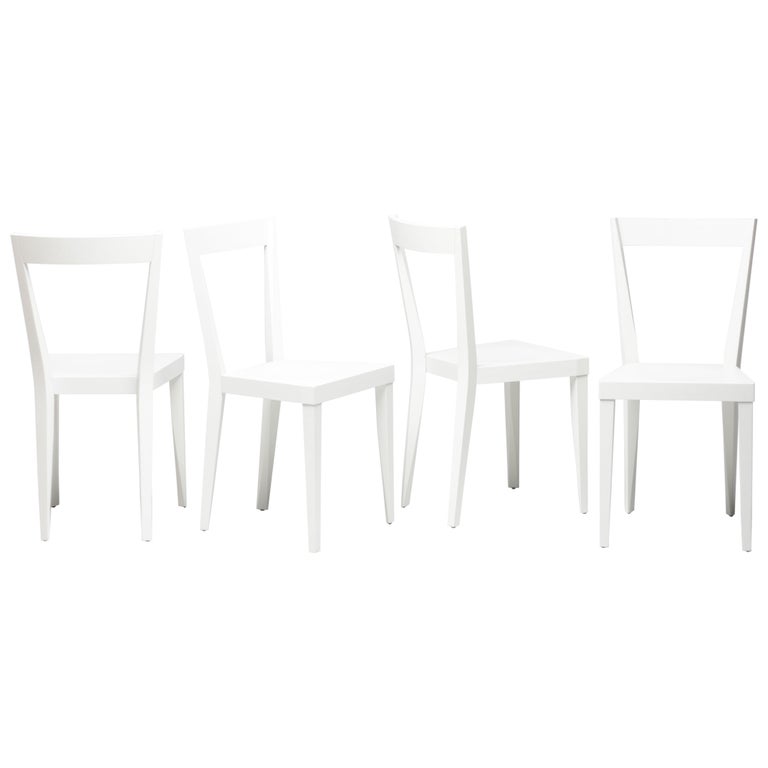 Set of Four White Gio Ponti Livia Chairs