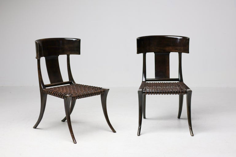 Early Matching Pair, T.H. Robsjohn-Gibbings Klismos Chairs for Saridis of Athens - Image 11