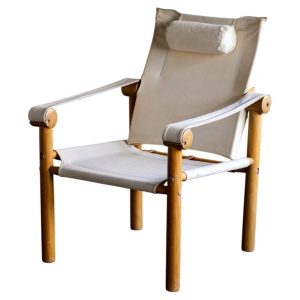 Zanotta Dismountable Safari Arm Chair, Ash & Canvas, 1970s Italy
