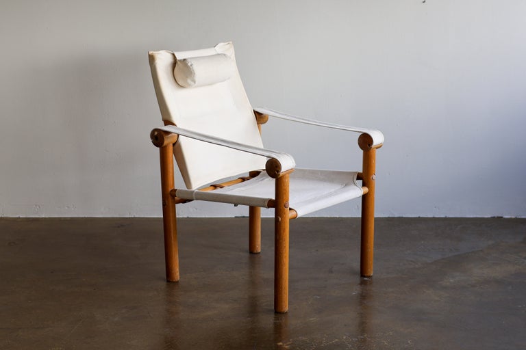 Zanotta Dismountable Safari Arm Chair, Ash & Canvas, 1970s Italy - Image 3