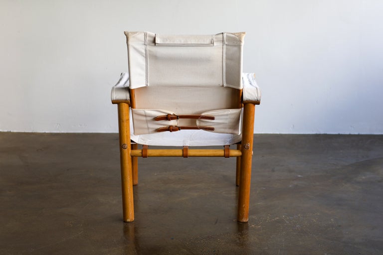 Zanotta Dismountable Safari Arm Chair, Ash & Canvas, 1970s Italy - Image 7