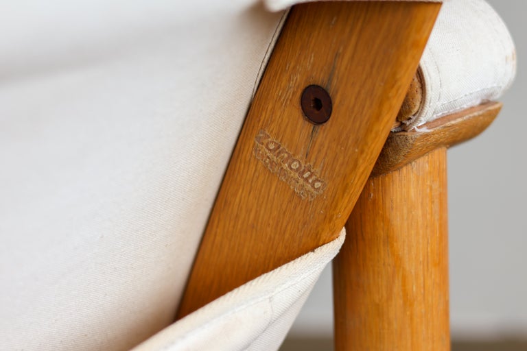 Zanotta Dismountable Safari Arm Chair, Ash & Canvas, 1970s Italy - Image 11