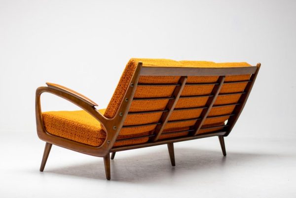 Walnut Sofa by Sprij Meubelen, Vlaardingen, Netherlands, 1950 - Image 10