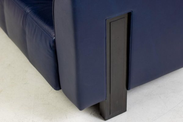 Rare Indigo Blue Leather ‘ISU’ Sofa by Shigeru Uchida for Pastoe, 1995 - Image 5