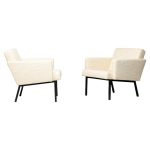 Mid Century Modern Pair of Cream Wool Martin Visser SZ48 Lounge Chairs