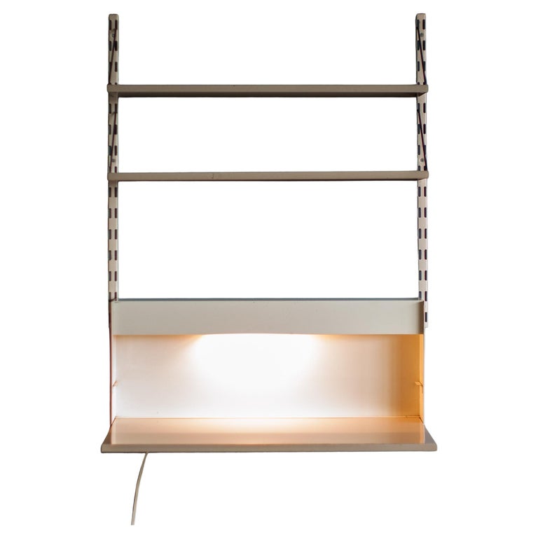 Pilastro Wall-Mounted Secretaire with Built-In Light — Dutch Mid-Century Modern