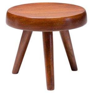 Charlotte Perriand Berger Stool, Mahogany, Handcrafted, Circa 1960