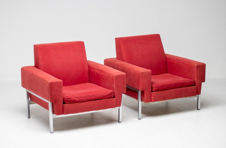 Red Saporiti Kiushu Armchairs Distinctive Italian Mid Century Modern Design - Image 8
