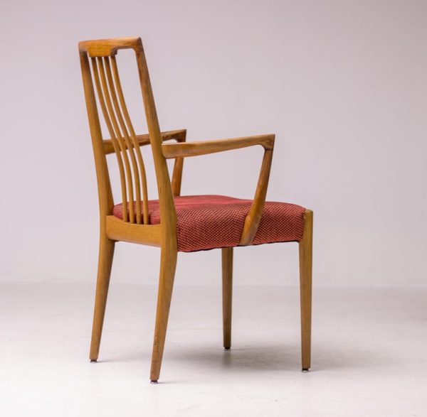 Matching set of Six Sculpted Walnut Dining Chairs, Italy, 1955 - Image 6